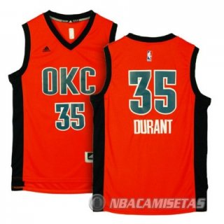 Camiseta Oklahoma City Thunder Durant #35 Naranja
