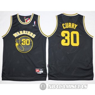 Camiseta Golden State Warriors Retro Curry #30 Negro
