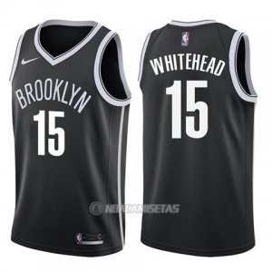 Camiseta Brooklyn Nets Isaiah Whitehead #15 Icon 2017-18 Negro