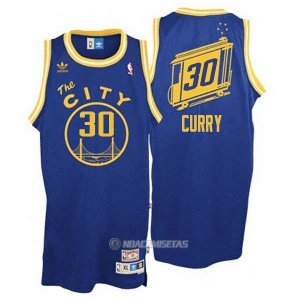 Camiseta Retro City Bus Golden State Warriors Curry #30 Azul