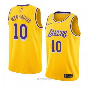 Camiseta Los Angeles Lakers Sviatoslav Mykhailiuk #10 Icon 2018-19 Amarillo