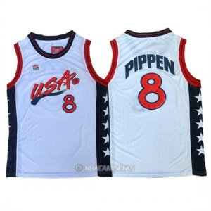 Camiseta USA 1996 Pippen #8 Blanco