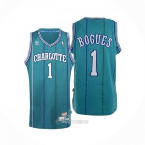 Camiseta Charlotte Hornets Muggsy Bogues #1 Retro Azul