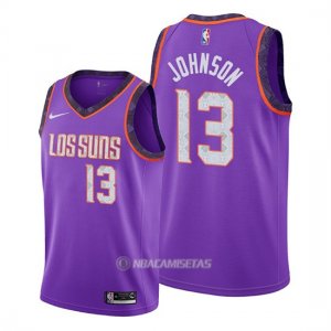 Camiseta Phoenix Suns Cameron Johnson #13 Ciudad 2018-19 Violeta