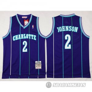 Camiseta Purpura Retro Johnson Charlotte Hornets