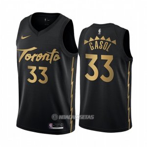 Camiseta Toronto Raptors Marc Gasol #33 Ciudad Edition Negro
