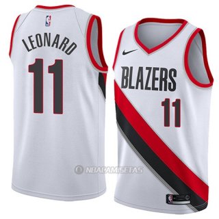 Camiseta Portland Trail Blazers Meyers Leonard #11 Association 2018 Blanco