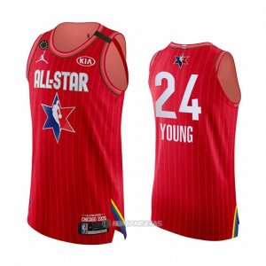 Camiseta All Star 2020 Atlanta Hawks Trae Young #24 Autentico Rojo