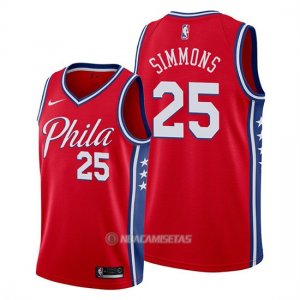 Camiseta Philadelphia 76ers Ben Simmons #25 Statement Edition Rojo