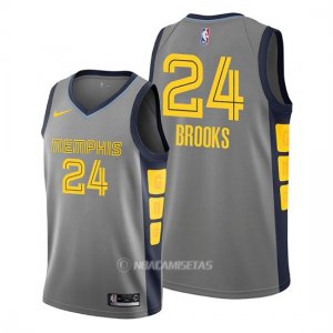 Camiseta Memphis Grizzlies Dillon Brooks #24 Ciudad Edition Gris