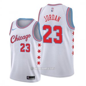 Camiseta Chicago Bulls Michael Jordan #23 Ciudad Edition 2017 Blanco