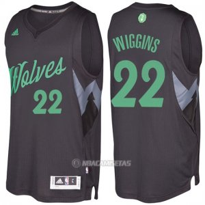 Camiseta Navidad Minnesota Timberwolves Andrew Wiggins #22 Negro