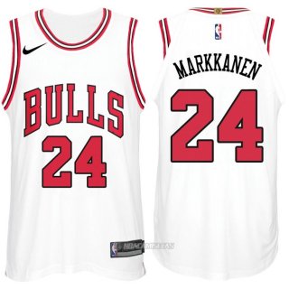 Camiseta Autentico Chicago Bulls Markkanen #24 2017-18 Blanco