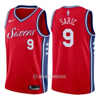 Camiseta Philadelphia 76ers Dario Saric #9 Statement 2017-18 Rojo