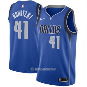 Camiseta Dallas Mavericks Dirk Nowitzki #41 2017-18 Azul