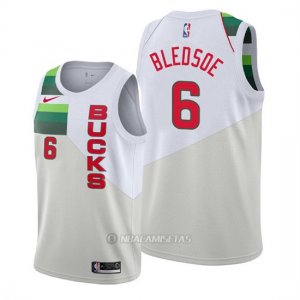 Camiseta Milwaukee Bucks Eric Bledsoe #6 Earned Blanco