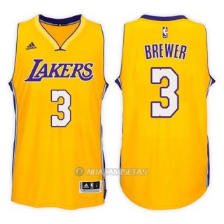 Camiseta Los Angeles Lakers Corey Brewer #3 Home 2017-18 Oro
