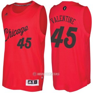 Camiseta Navidad Chicago Bulls Denzel Valentine #45 Rojo