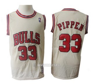 Camiseta Chicago Bulls Scottie Pippen #33 Retro Crema