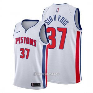 Camiseta Detroit Pistons Deividas Sirvydis #37 Association 2019-20 Blanco