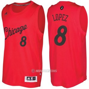 Camiseta Navidad Chicago Bulls Robin Lopez #8 Rojo