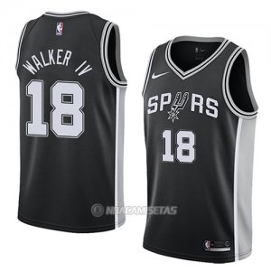 Camiseta San Antonio Spurs Lonnie Walker IV #18 Icon 2018 Negro