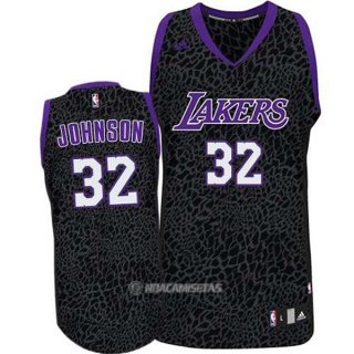 Camiseta Leopard Light Loco Los Angeles Lakers #32 Johnson