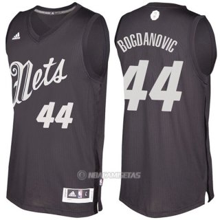 Camiseta Navidad Brooklyn Nets Bojan Bogdanovic #44 Negro