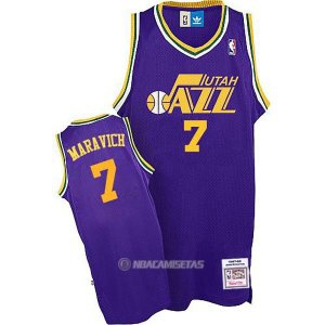 Camiseta Retro Utah Jazz Maravich #7 Purpura