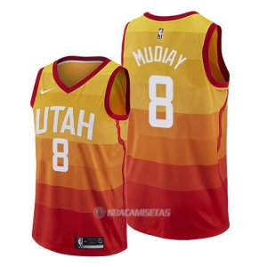 Camiseta Utah Jazz Emmanuel Mudiay #8 Ciudad Naranja