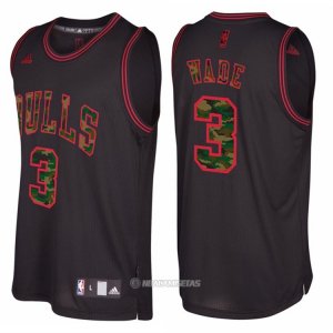 Camiseta Camuflaje Moda Chicago Bulls Wade #3