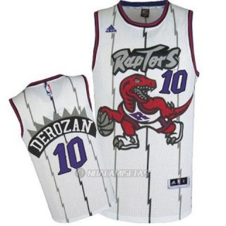 Camiseta Retro Toronto Raptors Derozan #10 Blanca