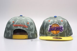 NBA Los Angeles Lakers Sombrero Snapbacks Verde Amarillo