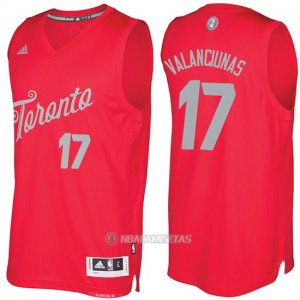 Camiseta Navidad Toronto Raptors Jonas Valanciunas #17 Rojo