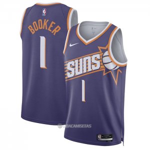 Camiseta Phoenix Suns Devin Booker #1 Icon 2023-24 Violeta