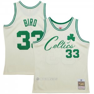 Camiseta Boston Celtics Larry Bird #33 Mitchell & Ness Chainstitch Crema