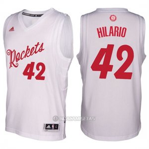 Camiseta Navidad Houston Rockets Nene Hilario #42 Blanco