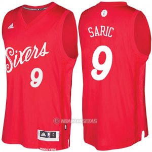 Camiseta Navidad Philadelphia 76ers Dario Saric #9 Rojo