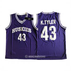 Camiseta NCAA Huskies K.Tyler #43 Violeta