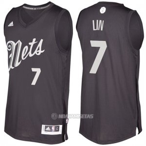 Camiseta Navidad Brooklyn Nets Jeremy Lin #7 Negro