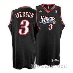 Camiseta Philadelphia 76ers Allen Iverson #3 Negro