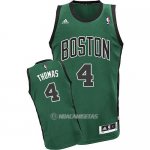 Camiseta Boston Celtics Thomas #4 Borde De Color Verde Oscuro
