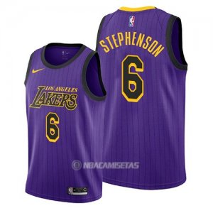 Camiseta Los Angeles Lakers Lance Stephenson #6 Ciudad 2019 Violeta