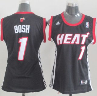 Camiseta Mujer de Bosh Miami Heat #1 Negro