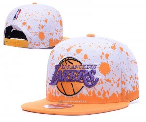 NBA Los Angeles Lakers Sombrero Blanco Naranja