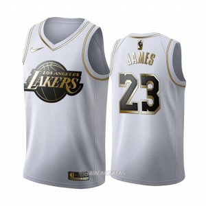 Camiseta Golden Edition Los Angeles Lakers Lebron James #23 Blanco