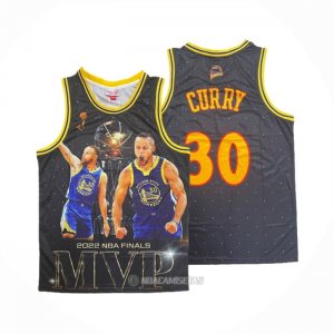 Camiseta Golden State Warriors Stephen Curry #30 Mitchell & Ness MVP Negro