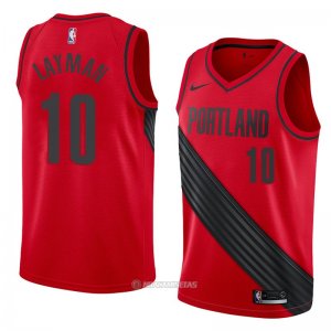 Camiseta Portland Trail Blazers Jake Layman #10 Statement 2018 Rojo