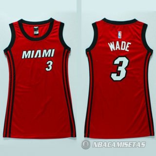 Camiseta Mujer de Wade Miami Heat #3 Rojo