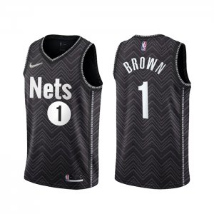 Camiseta Brooklyn Nets Bruce Brown #1 Earned 2020-21 Negro